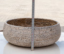 Valencia Travertine Above Vanity Bathroom Sink Rustic Sand-blasted (D)16" (H)6" side measure view