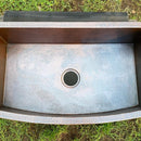Copper Farmhouse Sink, Rounded Front Single Well-Daxa