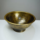 Antique Hammered Brass Vessel Sink Top Mount Bathroom Vanity