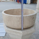 beige travertine vessel sink d16 h6 TMS02 height measure viewbeige travertine vessel sink d16 h6 TMS02 height measure view