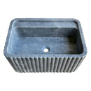 Bluestone Marble Rectangular Wall-mount Bathroom Sink Fluted (W)16" (L)24" (H)12" front view