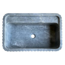 Bluestone Marble Rectangular Wall-mount Bathroom Sink Fluted (W)16" (L)24" (H)12" top view
