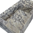 Calacatta Viola Marble Rectangular Wall-mount Bathroom Sink Side Faucet Holes (W)16" (L)32" (H)9" closeup view