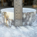 Calacatta Viola Marble Natural Stone Round Above Vanity Bathroom Sink Polished (D)15.5" (H)4.5" back height view