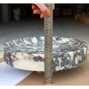 Calacatta Viola Marble Natural Stone Round Above Vanity Bathroom Sink Polished (D)15.5" (H)4.5" height measure view
