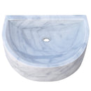 carrara white marble wall mount vessel sink 24 angle view