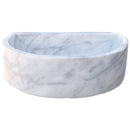 carrara white marble wall mount vessel sink 24 side view