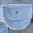 carrara white marble wall mount vessel sink 24 top measure view