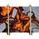 fire fantastico gray marble slabs polished wooden bundle front view backlit