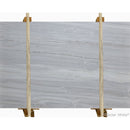 glacier white vein cut marble slabs polished 2cm slabs wooden bundle front view shot