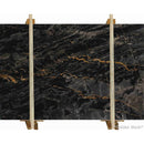 golden black marble slabs polished 2cm wooden slab front view