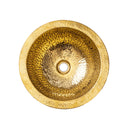 Handcrafted Hammered Unlacquered Brass Bar Sink Drop In