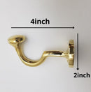 Set of Handcrafted Unlacquered Brass Coat Hooks