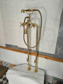 Unlaquered Brass Freestanding Tub Filler Faucet