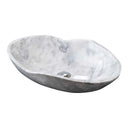Carrara White Marble Wavy Designer Above Vanity Bathroom Sink (L)24" (W)14" (H)6" product shot angle