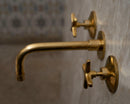 Unlacquered Brass Wall Mounted Bath Faucet