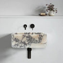 Calacatta Viola Real Marble Rectangular Sink bathroom sink mounted on floor