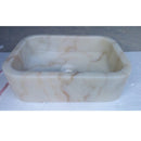 European Sugar Marble Sink Natural Stone Rectangular sink side view