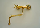 Unlacquered Brass Wall Mounted Kitchen Faucet