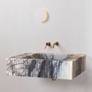 New York Marble Wall-mount Bathroom Sink Fluted Front (W)12" (W)20" (H)5" bathroom view