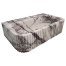 New York Marble Wall-mount Bathroom Sink Ribbed Textured (W)14" (W)24" (H)6" angle view