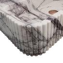 New York Marble Wall-mount Bathroom Sink Ribbed Textured (W)14" (W)24" (H)6" edge closeup view