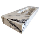 New York Marble Wall-mount Bathroom Sink Hidden Drain Polished (W)16" (W)33" (H)6" angle view