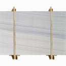 panda white marble slabs polished 2cm packed on wooden bundle front view