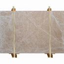 patara beige marble slabs polished 2cm packed on wooden bundles front view