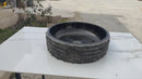 Toros Black Marble Rustic Above Vanity Round Bathroom Sink (D)16" (H)5" 360 view