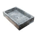 Sirius Gray Marble Rectangular Above Vanity Bathroom Sink (W)15" (L)24" (H)5" angle view
