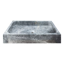 Sirius Gray Marble Rectangular Above Vanity Bathroom Sink (W)15" (L)24" (H)5" front view