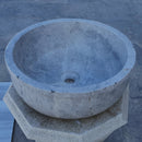Sirius Silver Marble Natural Stone Above Vanity or Drop-in Bathroom Sink (D)16" (H)6" angle view