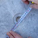 Sirius Silver Marble Natural Stone Above Vanity or Drop-in Bathroom Sink (D)16" (H)6" drain hole measure view