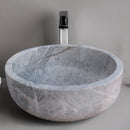 Natural Stone Sirius Silver Marble Above Vanity Bathroom Vessel Sink (D)16" (H)6" bathroom view