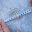 Natural Stone Sirius Silver Marble Above Vanity Bathroom Vessel Sink (D)16" (H)6" TMS20 drain hole measure view