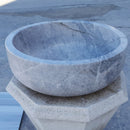 Natural Stone Sirius Silver Marble Above Vanity Bathroom Vessel Sink (D)16" (H)6" TMS20 side view