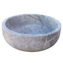 Natural Stone Sirius Silver Marble Above Vanity Bathroom Vessel Sink (D)16" (H)6" TMS20 side view