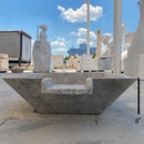 square cascade water bowl travertine for swimming pool accesory silver honed filled 23x27x8 side measure view