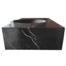 toros black bathroom vanity sink W17xL36xH6 polished side view