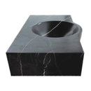 toros black bathroom vanity sink W17xL36xH6 polished side view