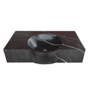 toros black bathroom vanity sink W17xL36xH6 polished side view