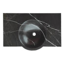 toros black bathroom vanity sink W17xL36xH6 polished top view