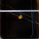 Toros Black Marble Above Vanity Rectangular Bathroom Sink Polished (W)13.5" (L)21.5" (H)6" width measure view