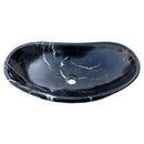 Toros Black Marble Above Vanity Gondola Design Bathroom Sink Polished (W)14" (L)24" (H)7" angle view