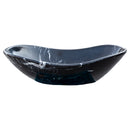 Toros Black Marble Above Vanity Gondola Design Bathroom Sink Polished (W)14" (L)24" (H)7" front view