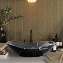 Toros Black Marble Above Vanity Gondola Design Bathroom Sink Polished (W)14" (L)24" (H)7" wide view
