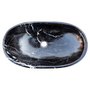 Toros Black Marble Above Vanity Gondola Design Bathroom Sink Polished (W)14" (L)24" (H)7" top view