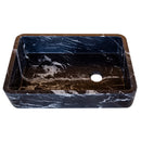 Toros Black Marble Rectangular Above Vanity Bathroom Sink (W)14.4" (L)20.3" (H)4.70" angle view