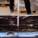 Toros Black Marble Rectangular Above Vanity Bathroom Sink (W)14.4" (L)20.3" (H)4.70" inside depth measure